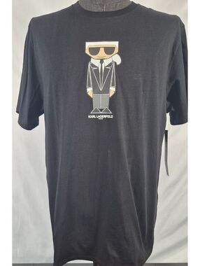 Karl Lagerfeld Paris Mens XL Karl Graphic Black Tee